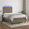 Image de vidaXL Boxspring met matras en LED stof taupe 120x200 cm3135105
