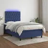 Image de vidaXL Boxspring met matras en LED stof blauw 120x200 cm3135107