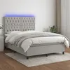 Image de vidaXL Boxspring met matras en LED stof lichtgrijs 140x190 cm3135109