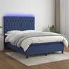 Image de vidaXL Boxspring met matras en LED stof blauw 140x190 cm3135115