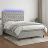 Image de vidaXL Boxspring met matras en LED stof lichtgrijs 140x200 cm3135117