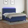Image de vidaXL Boxspring met matras en LED stof blauw 160x200 cm3135131