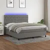 Image de vidaXL Boxspring met matras en LED stof donkergrijs 180x200 cm3135134