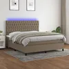 Image de vidaXL Boxspring met matras en LED stof taupe 180x200 cm3135137