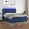 Image de vidaXL Boxspring met matras en LED stof blauw 180x200 cm3135139