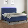 Image de vidaXL Boxspring met matras en LED stof blauw 200x200 cm3135147
