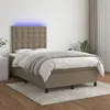 Image de vidaXL Boxspring met matras en LED stof taupe 120x200 cm3135185
