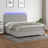 Image de vidaXL Boxspring met matras en LED stof lichtgrijs 160x200 cm3135205