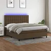 Image de vidaXL Boxspring met matras en LED stof donkerbruin 160x200 cm3135208