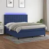 Image de vidaXL Boxspring met matras en LED stof blauw 160x200 cm3135211