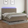 Image de vidaXL Boxspring met matras en LED stof taupe 200x200 cm3135225