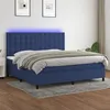 Image de vidaXL Boxspring met matras en LED stof blauw 200x200 cm3135227
