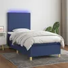 Image de vidaXL Boxspring met matras en LED stof blauw 80x200 cm3135235