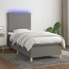 Image de vidaXL Boxspring met matras en LED stof donkergrijs 90x190 cm3135238