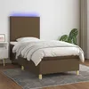 Image de vidaXL Sommier à Lattes de Lit avec Matelas et LED, Lit Rembourré, Lit Simple, Lit Adulte de Chambre à Coucher Intérieur, Moderne, Marron Foncé 90x190cm