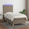 Image de vidaXL Boxspring met matras en LED stof taupe 90x190 cm3135241