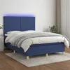 Image de vidaXL Boxspring met matras en LED stof blauw 140x190 cm3135275
