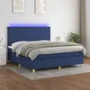 Image de vidaXL Boxspring met matras en LED stof blauw 160x200 cm3135291