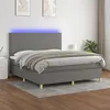 Image de vidaXL Boxspring met matras en LED stof donkergrijs 180x200 cm3135294