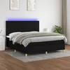 Image de vidaXL Boxspring met matras en LED stof zwart 180x200 cm3135295