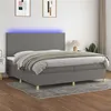 Image de vidaXL Boxspring met matras en LED stof donkergrijs 200x200 cm3135302