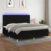 Image de vidaXL Boxspring met matras en LED stof zwart 200x200 cm3135303