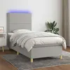 Image de vidaXL Boxspring met matras en LED stof lichtgrijs 90x190 cm3135317