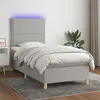 Image de vidaXL Boxspring met matras en LED stof lichtgrijs 90x200 cm3135325