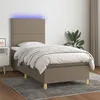 Image de vidaXL Boxspring met matras en LED stof taupe 100x200 cm3135337