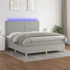 Image de vidaXL Boxspring met matras en LED stof lichtgrijs 180x200 cm3135373
