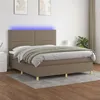 Image de vidaXL Boxspring met matras en LED stof taupe 180x200 cm3135377