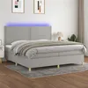 Image de vidaXL Boxspring met matras en LED stof lichtgrijs 200x200 cm3135381