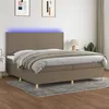 Image de vidaXL Boxspring met matras en LED stof taupe 200x200 cm3135385
