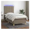Image de Sommier tapissier avec matelas et LED Taupe 90x190 cm Tissu
