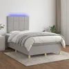 Image de vidaXL Boxspring met matras en LED stof lichtgrijs 120x200 cm3135421
