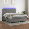 Image de vidaXL Boxspring met matras en LED stof donkergrijs 180x200 cm3135454