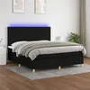 Image de vidaXL Boxspring met matras en LED stof zwart 180x200 cm3135455