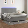 Image de vidaXL Boxspring met matras en LED stof donkergrijs 200x200 cm3135462