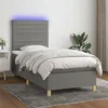 Image de vidaXL Boxspring met matras en LED stof donkergrijs 90x200 cm3135486
