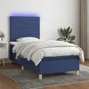 Image de vidaXL Boxspring met matras en LED stof blauw 100x200 cm3135499