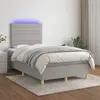 Image de vidaXL Boxspring met matras en LED stof lichtgrijs 120x200 cm3135501