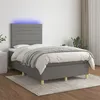 Image de vidaXL Boxspring met matras en LED stof donkergrijs 120x200 cm3135502