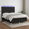 Image de vidaXL Boxspring met matras en LED stof zwart 140x200 cm3135519