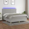Image de vidaXL Boxspring met matras en LED stof lichtgrijs 160x200 cm3135525