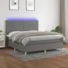 Image de vidaXL Boxspring met matras en LED stof donkergrijs 160x200 cm3135526