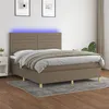Image de vidaXL Boxspring met matras en LED stof taupe 160x200 cm3135529