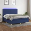 Image de vidaXL Boxspring met matras en LED stof blauw 160x200 cm3135531