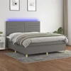 Image de vidaXL Boxspring met matras en LED stof donkergrijs 180x200 cm3135534