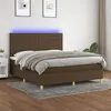 Image de vidaXL Sommier à Lattes de Lit avec Matelas et LED, Lit Rembourré, Lit Double, Lit Adulte de Chambre à Coucher Intérieur, Moderne, Marron Foncé 180x200 cm 3135536