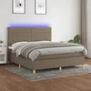 Image de vidaXL Boxspring met matras en LED stof taupe 180x200 cm3135537